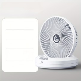 Portable USB Rechargeable Desktop Fan with Adjustable Wind Speed & 3-Speed Adjustable Fan - Wall-Mountable for Home, Office, Kitchen, Bathroom, Outdoor Camping - Sleek White & Black Design, Versatile Airflow, Modern Aesthetic, Durable Construction