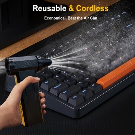 130000RPM Portable Turbo Jet Blower - 4-Speed Wireless Dust Blower | 200W USB-C Charging | Handheld Cooling Turbo Fan, Suitable for Dust, Snow, Camping, Personal Cooling