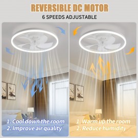 Modern embedded bladeless ceiling fan, 19.7-inch with light and remote control, dimmable 6-speed thin ceiling fan, 3000K-6500KLED fan light, suitable for bedrooms, dining rooms, and living rooms, Dining Room Fan, Home Air Circulation, Sleek Ceiling Fixture, Contemporary Lighting, Energyefficient Fan, Quiet Operation, Dimmable Lighting, Remotecontrolled Fan, Interior Designers, Home Decorators, Low Profile Ceiling Fan With Light, Ceiling Fan With Light And Remote Control,