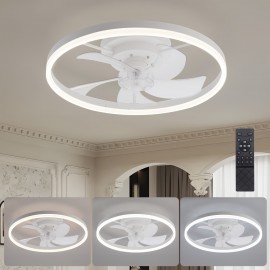 Modern embedded bladeless ceiling fan, 19.7-inch with light and remote control, dimmable 6-speed thin ceiling fan, 3000K-6500KLED fan light, suitable for bedrooms, dining rooms, and living rooms, Dining Room Fan, Home Air Circulation, Sleek Ceiling Fixture, Contemporary Lighting, Energyefficient Fan, Quiet Operation, Dimmable Lighting, Remotecontrolled Fan, Interior Designers, Home Decorators, Low Profile Ceiling Fan With Light, Ceiling Fan With Light And Remote Control,