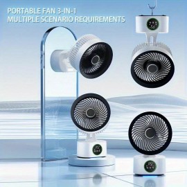USB plug-in desktop fan, with 5-speed adjustment and mute fan capable of shaking head, can set the blowing time with detachable net cover, and portable fans for home, office, dormitory and travel can be hung on the desktop and hung on the wall., Portable Fan, Portable Fan, Office Fan, Home Fan, Modern Fan, Sleek Fan, Quiet Fan, Mute Operation, Timer Function, Headshaking Fan, Travelers, Home Users