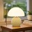1pc Modern Elegant Touch-Control Metal Round Mushroom Table Lamp - Adjustable Color, Dimmable, USB Charging | Rechargeable Lithium Battery, Durable Plastic for Living Room, Bedroom, Study, Dining & Bar, Living Room Lamp, Sleek Metallic Finish