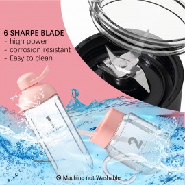 Homeleader Smoothie Blender Maker, Personal Blender For Shakes And Smoothies With 20.3 Oz Tritan BPA-Free Travel Cup And Lid, Green, Juicer Machine