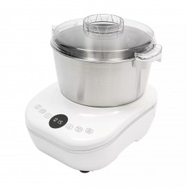1.32gal Electric Dough Mixer Machine White Modern Design 200W Flour Kneading Appliance For Pizza, Bread, And Pastry Commercial And Home Use US Standard Plug, Digital Touch Control, 304 Stainless Steel & Silicone Construction