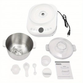 1.32gal Electric Dough Mixer Machine White Modern Design 200W Flour Kneading Appliance For Pizza, Bread, And Pastry Commercial And Home Use US Standard Plug, Digital Touch Control, 304 Stainless Steel & Silicone Construction