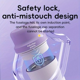 Portable Gradient Color 304 Stainless Steel Juicer Cup, Long-Lasting Temperature Lock for Hot & Cold, Powerful Ice Crushing, Wireless Portable 21.98oz, Large Capacity for Smooth Drinking, 20 Blades, USB Charging, for Snow Slush, Milkshakes & Iced