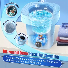 Portable 11-liter Mini Washer With Foldable Design For Travel, Camping, Apartments, Dormitories, And Clothes, Socks, And Underwear Features Three Intelligent Cleaning Modes