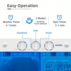 Lifezeal Portable Twin Tub Mini Washing Machine, 13.2lb Capacity with Spinner, 8.8lb Dryer, 110V-130V Plug, Compact Design for Travel & Use, Portable Washing Machine