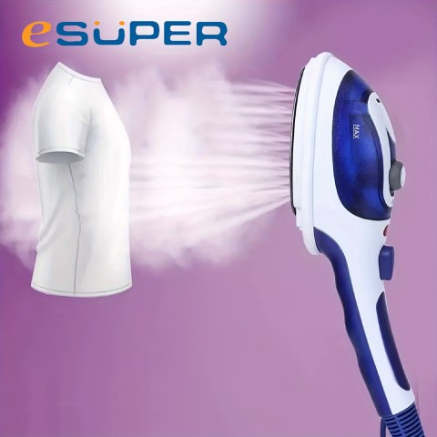 [2-in-1 Steam Iron] ESUPER 2-in-1 Travel Steam Iron | Portable, Adjustable Temperature, 800W High-Pressure Garment Steamer | Compact Design, Durable ABS Plastic, No Battery Needed, 110V-130V, US Plug, Perfect for Home & Travel Use