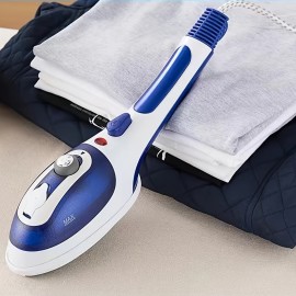 [2-in-1 Steam Iron] ESUPER 2-in-1 Travel Steam Iron | Portable, Adjustable Temperature, 800W High-Pressure Garment Steamer | Compact Design, Durable ABS Plastic, No Battery Needed, 110V-130V, US Plug, Perfect for Home & Travel Use