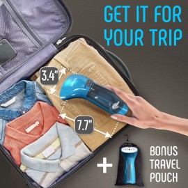 Travel Size Compact Travel Garment Steamer for Clothes to Go and Home Safe for Any Fabrics - Portable Handheld Steamer Powerful Steam Generator Iron for Clothes Best for Travel, 110V