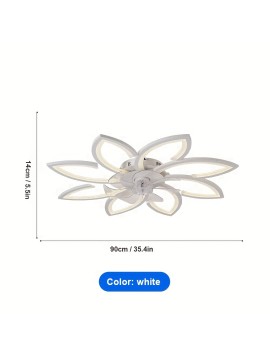1pc Modern LED Semi-Recessed Ceiling Fan Light - Adjustable Brightness, 3 Color Options, 6 Speeds, Silent Motor, Remote Control, Decorative Lighting for Hotel, Living Room and Bedroom