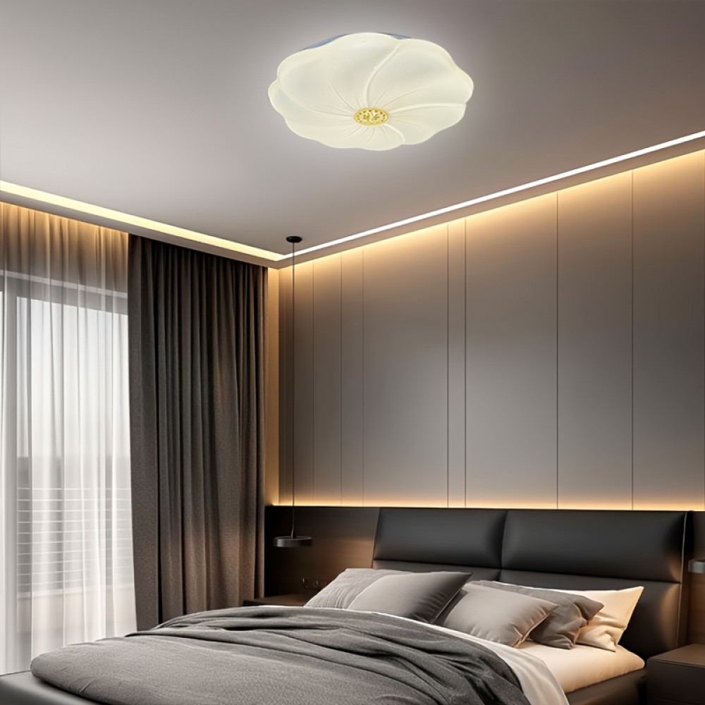 [Modern LED Ceiling Light] Modern Minimalist LED White Cloud Petal Round Ceiling Light | For Office, Bedroom, Living Room, Dining Room, Hallway, Cloakroom - Ceiling Light Shade, Chandelier, Lamp