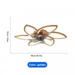 [6-Speed LED Ceiling Fan] 3-Color Dimmable Modern Flower-Shaped LED Ceiling Fan with Light and Remote Control | 6-Speed Adjustable, Detachable Acrylic Shade, One-Click Switch for Reverse Rotation | Ideal for Living Room, Bedroom, Kitchen, Garage, and Commercial Spaces