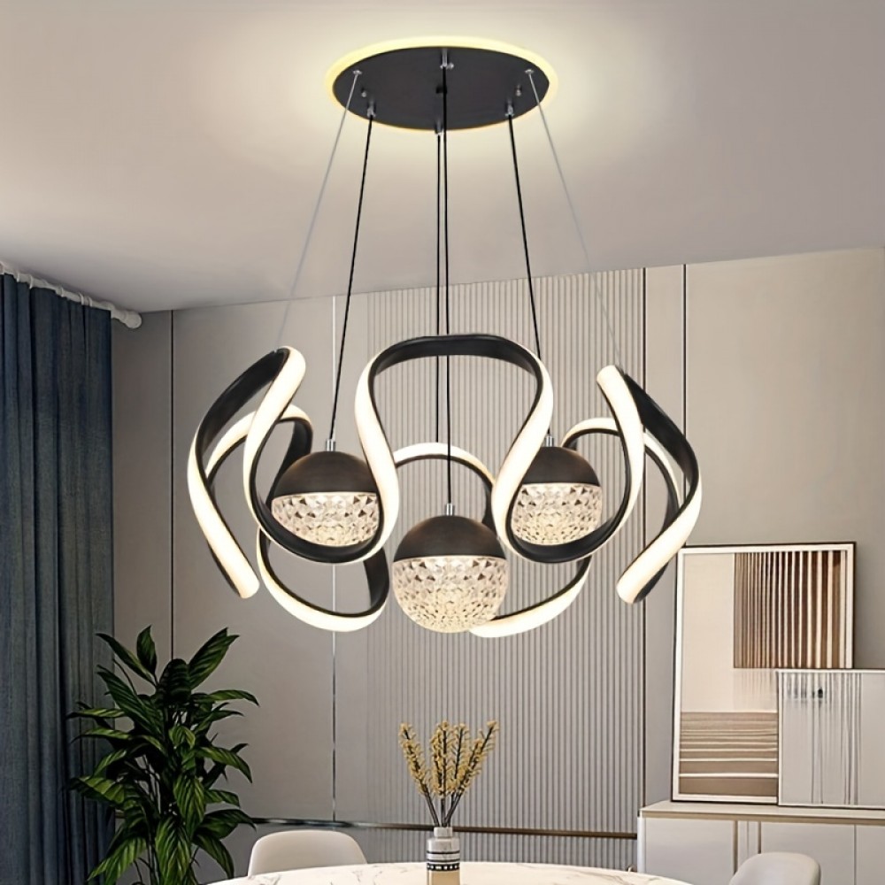 1pc of modern minimalist design, black/Golden color, LED three-color changing light fixture, suitable for bedrooms, living rooms, dining rooms, study rooms, etc. This product does not come with wall switches and remote controls.