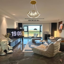 1pc of modern minimalist design, black/Golden color, LED three-color changing light fixture, suitable for bedrooms, living rooms, dining rooms, study rooms, etc. This product does not come with wall switches and remote controls.