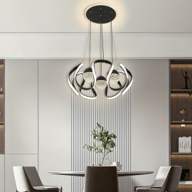 1pc of modern minimalist design, black/Golden color, LED three-color changing light fixture, suitable for bedrooms, living rooms, dining rooms, study rooms, etc. This product does not come with wall switches and remote controls.