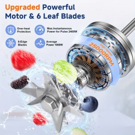 Food Processor for Kitchen, Smoothies Blender And Grinder Combo, 101oz. 2 Containers Full-Size Blender with 1000W Powerful Motor, Total Crushing Technology - Smoothies, Ice Slushie & Shakes, Smoothie Maker, Compact Design, Reliable Performance