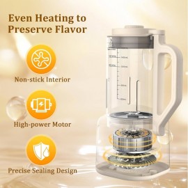 54oz 8-in-1 Automatic Nut Milk Maker Machine with 20-Blade System, Delay Start, Keep Warm & Auto Clean - Heavy-Duty for making Homemade Plant-Based Milk, Yogurt, Oat/So Coconut Chowder, Almond/Soymilk - All-in-One Blender for Healthy Drinks &