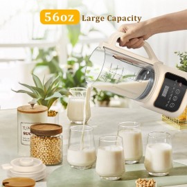 54oz 8-in-1 Automatic Nut Milk Maker Machine with 20-Blade System, Delay Start, Keep Warm & Auto Clean - Heavy-Duty for making Homemade Plant-Based Milk, Yogurt, Oat/So Coconut Chowder, Almond/Soymilk - All-in-One Blender for Healthy Drinks &