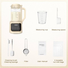 54oz 8-in-1 Automatic Nut Milk Maker Machine with 20-Blade System, Delay Start, Keep Warm & Auto Clean - Heavy-Duty for making Homemade Plant-Based Milk, Yogurt, Oat/So Coconut Chowder, Almond/Soymilk - All-in-One Blender for Healthy Drinks &