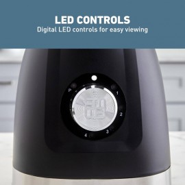 Blender with 48 - Ounce Blending Jar and 20 - Ounce Travel Cup, Compact Design with Dial Control, 700 - Watts, Black, Fruit Blender Portable, Smoothie Maker, Kitchen Appliance, Sleek Kitchen Gadget, Spacesaving Appliance, Easytoclean Jar