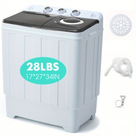 Portable Laundry Washer And Dryer Combo, Twin Tub Washing Machine with 18lbs Wash & 10lbs Spin Capacity, Compact Mini Washer with Built-in Drain Pump for Small Spaces, Apartments, Dorm Rooms, RV Travel, And Outdoor Use, Portable Washing Machine, Washing Machine And Dryer Combo, Washer And Dryer Set, Portable Washer And Dryer, Laundry Washer, Rv Laundry Solution, Dorm Room Essentials, Spacesaving Appliance, Twin Tub Design, Reliable Washing Machine, Sturdy Build, Spin Dryer Combo