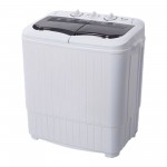 360 Twin Tub Washing Machine 15.8lbs Capacity Self-draining- 110V Semi-Automatic Portable Washer For Apartments/ Dorms/ RVs - Corrugated Tub & Bottom Drain Design, Gray Compact Laundry Unit