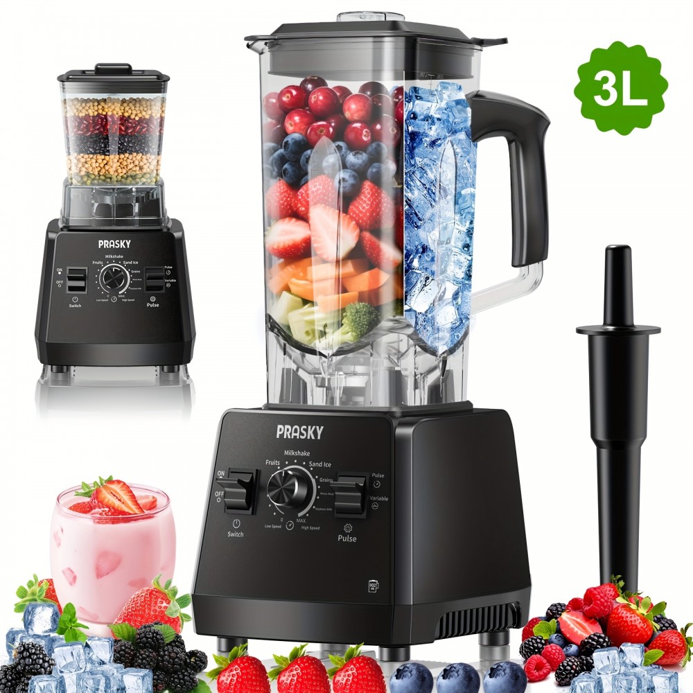 Food Processor for Kitchen, Smoothies Blender And Grinder Combo, 101oz. 2 Containers Full-Size Blender with 1000W Powerful Motor, Total Crushing Technology - Smoothies, Ice Slushie & Shakes, Smoothie Maker, Compact Design, Reliable Performance
