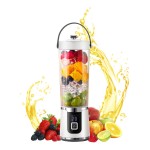 [USB Rechargeable Juicer] Senbowe USB Rechargeable Portable Juicer, Compact Blender, 500ml, Equipped with 10 Blades, Graduated Cup, Food Grade Abs, Easy to Clean Detachable Design, Dual Mode Of Smoothie And Fresh Juice, Convenient to Replenish Nutrients Anytime, Anywhere